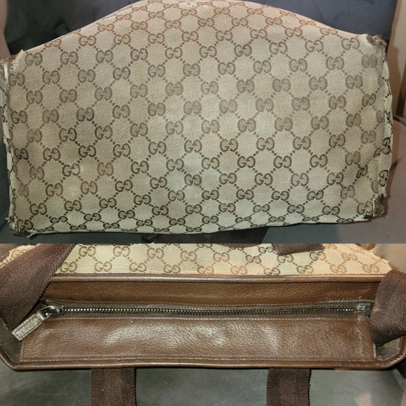 Authentic Gucci GG Canvas Brown Beige Large 2way Shoppers Shoulder Bag Tote - Picture 2 of 16